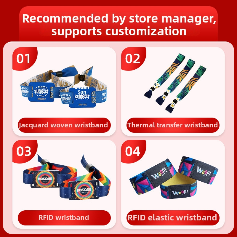 RFID náramok na zápästie (1~4 dosah, čip čítanie/zapisovanie, 1024 pamäť, čas čítania/zápisu 1~2 s, vysokofrekvenčný)