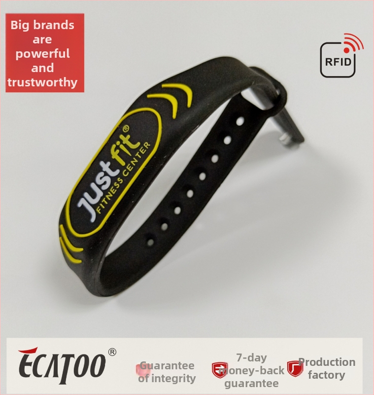 RFID σιλικονούχο βραχιόλι για έλεγχο πρόσβασης – HF 13,56MHz, Κάρτα IC με ανάγνωση/εγραφή, 512B μνήμη, 0,01 s ανάγνωση/εγγραφή, απόσταση ανίχνευσης 0-10 cm, Μοντέλο BQ375