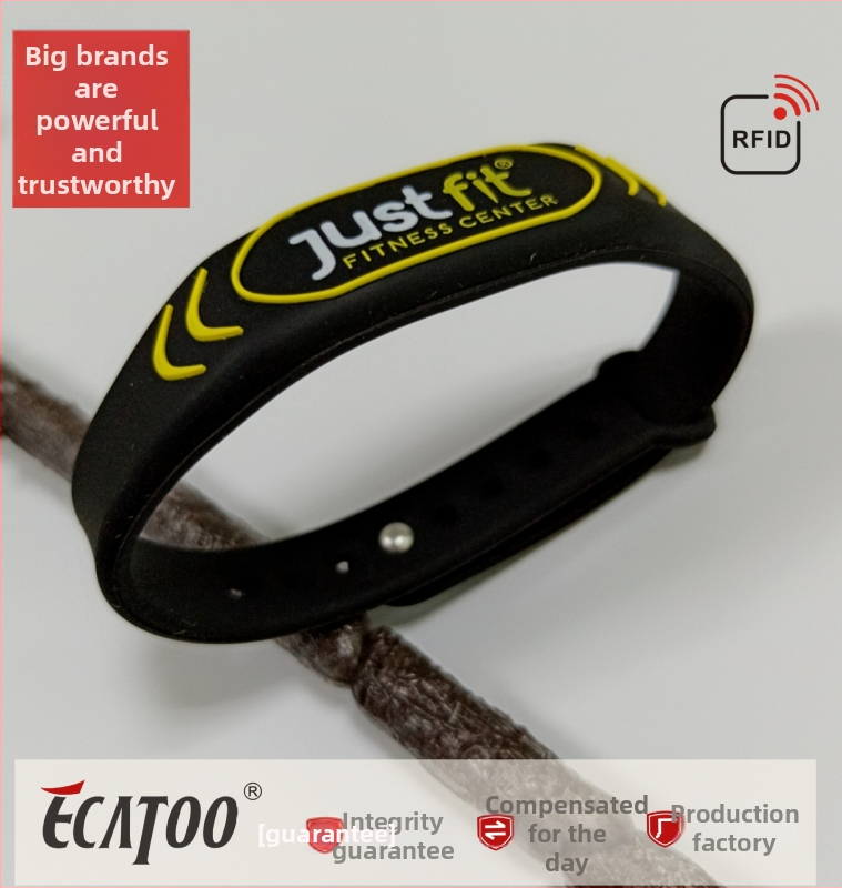 RFID σιλικονούχο βραχιόλι για έλεγχο πρόσβασης – HF 13,56MHz, Κάρτα IC με ανάγνωση/εγραφή, 512B μνήμη, 0,01 s ανάγνωση/εγγραφή, απόσταση ανίχνευσης 0-10 cm, Μοντέλο BQ375