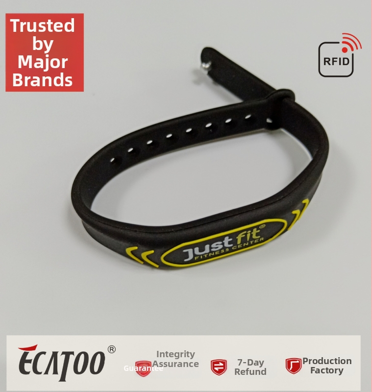 RFID σιλικονούχο βραχιόλι για έλεγχο πρόσβασης – HF 13,56MHz, Κάρτα IC με ανάγνωση/εγραφή, 512B μνήμη, 0,01 s ανάγνωση/εγγραφή, απόσταση ανίχνευσης 0-10 cm, Μοντέλο BQ375