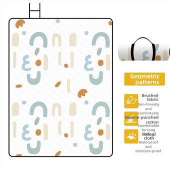 Φορητό υπόστρωμα πικ-νικ με καρτούν πρόσωπο, βουρτσισμένο ύφασμα, 100% πολυεστέρας, EVA αδιάβροχο στρώμα, για εξωτερική χρήση