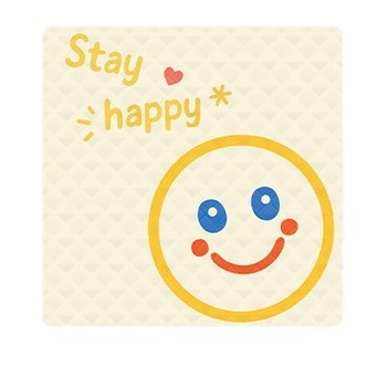 Φορητό υπόστρωμα πικ-νικ με καρτούν πρόσωπο, βουρτσισμένο ύφασμα, 100% πολυεστέρας, EVA αδιάβροχο στρώμα, για εξωτερική χρήση