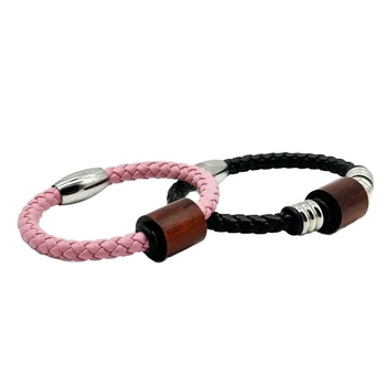 Rokassprādze no sandalwood koka ar IC+ID čipu piekļuves kontrolei, pletena ādas aukla, bezkontakta karte, uzglabāšanas ietilpība 1152/4096