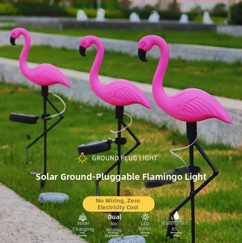 Solárno flamingo vrtno svjetlo IP65 0.5W PP, model Flamingo 2024, mogućnost prilagodbe