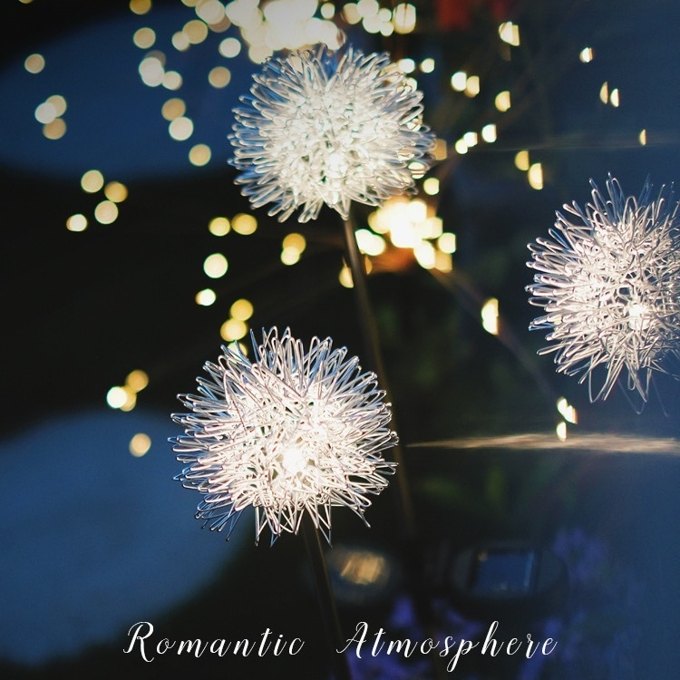 Napelemes kerti lámpa virág alakú, IP65 vízálló, alumínium drót gömb, 0.04W, lefedettség 1–3 m², üzemidő 6–12 óra