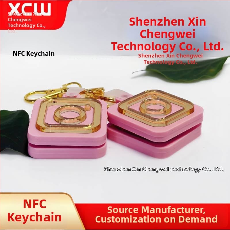 Kohandatav NFC võtmehoidja ripats NTAG213, akrüül, sotsiaalmeediale