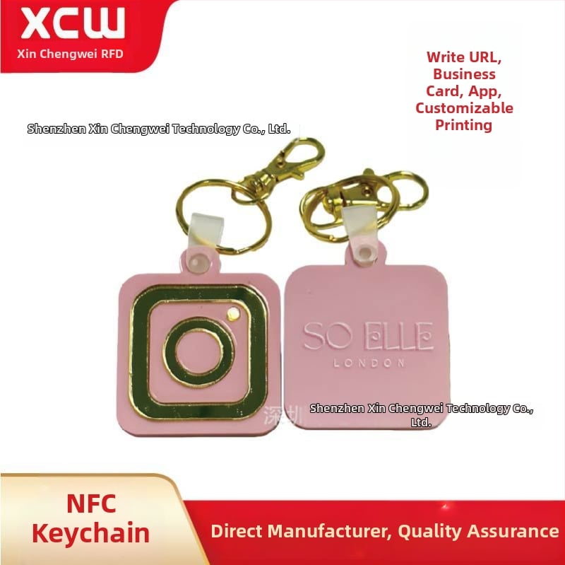 Kohandatav NFC võtmehoidja ripats NTAG213, akrüül, sotsiaalmeediale