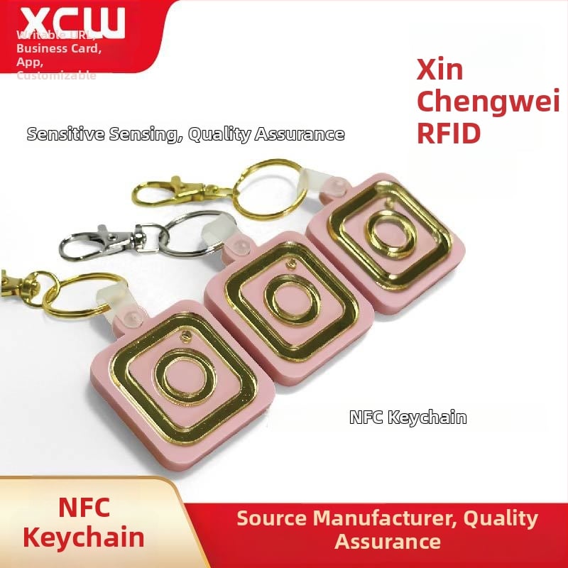 Kohandatav NFC võtmehoidja ripats NTAG213, akrüül, sotsiaalmeediale