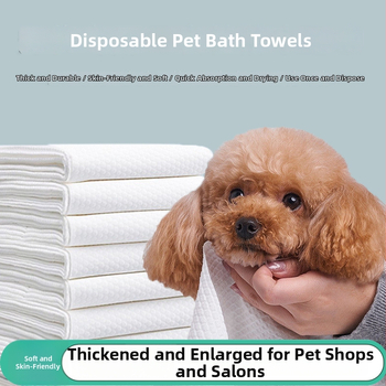 Jednorazové uteráky pre domáce zvieratá, hrubé uteráky do kúpeľa pre mačky a psy, univerzálne pre salóny; materiál: drevená celulóza; kapok; nasiakavosť: 0–5 s