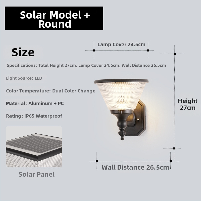 Solarna vanjska zidna svjetiljka IP65 aluminijsko kućište Cree LED, regulacija jačine, daljinsko upravljanje