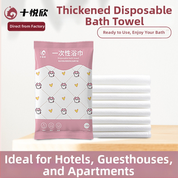 Jednorazová osuška z mikrovlákna pre salóny a hotely s značkou Ten joyful, samostatne balená, hotelové použitie, rýchla absorpcia 0–5 s, základ z netkanej textílie, prispôsobiteľná