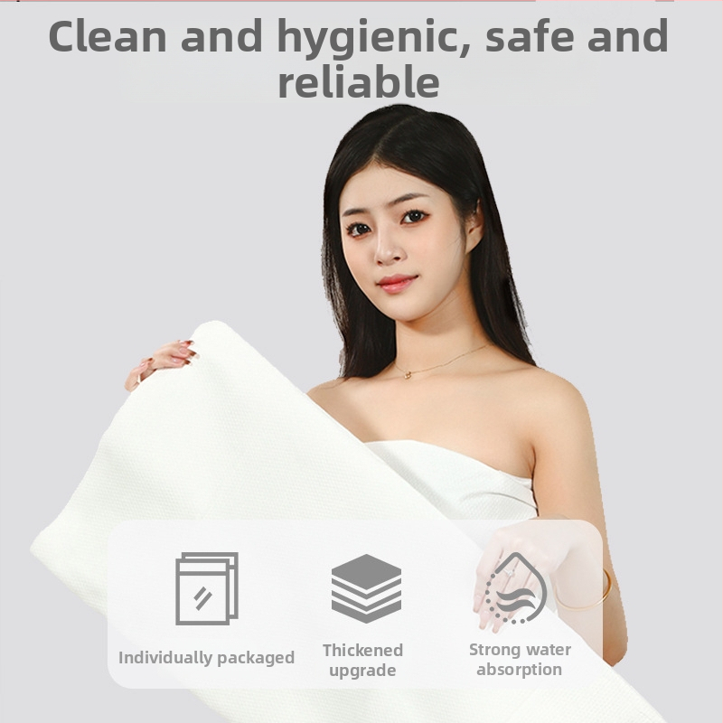 Jednorazová osuška z mikrovlákna pre salóny a hotely s značkou Ten joyful, samostatne balená, hotelové použitie, rýchla absorpcia 0–5 s, základ z netkanej textílie, prispôsobiteľná