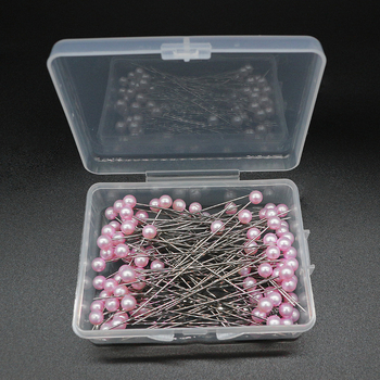 Set od 100 dugih pozicionirajućih igala, 65 mm, za kućno šivanje DIY, biserno bijele igle