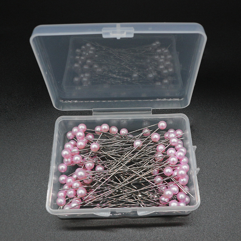 Set od 100 dugih pozicionirajućih igala, 65 mm, za kućno šivanje DIY, biserno bijele igle