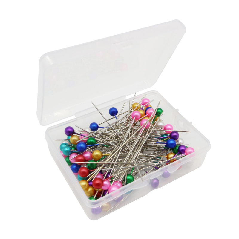 Set od 100 dugih pozicionirajućih igala, 65 mm, za kućno šivanje DIY, biserno bijele igle