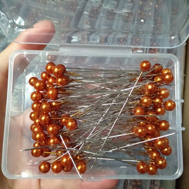 Set od 100 dugih pozicionirajućih igala, 65 mm, za kućno šivanje DIY, biserno bijele igle