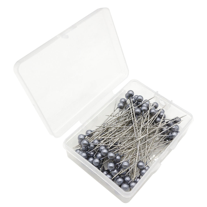 Set od 100 dugih pozicionirajućih igala, 65 mm, za kućno šivanje DIY, biserno bijele igle