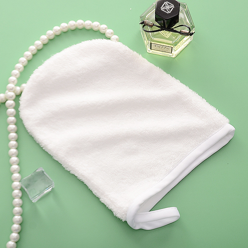 Ръкавици за премахване на грим от бамбукови влакна, повторно използваеми ръкавици за почистване на лицето, с лого върху продукта, персонализируеми, 12 г, слуб прежда