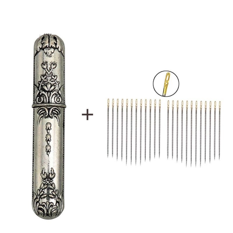 Šiva kutija — Europski stil vintage cijev za pohranu igala, DIY ručno šivanje, 43 g, 500 kom. u OPP vrećici
