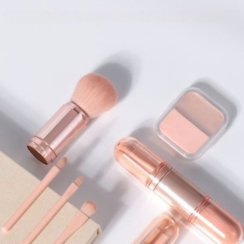MEIYAN 002 Τηλεσκοπική 4-σε-1 βούρτσα μακιγιάζ – Μίνι φορητή για ταξίδια, για πούδρα, σκιές ματιών και ρουζ, αναδιπλούμενη κάψουλα βούρτσας, διάρκεια ζωής 3 έτη