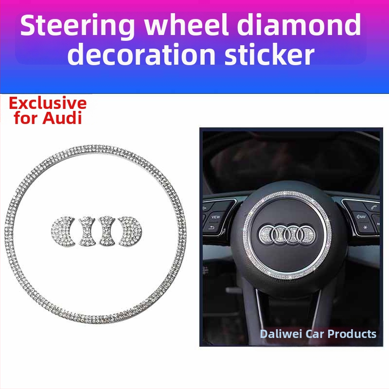 Dalivi ukrasna pločica volana od cinkovog legura s rhinestones za Audi – unutarnja dekoracija za A4L, A6L, A3, A5, Q3, Q5, Q7, A7