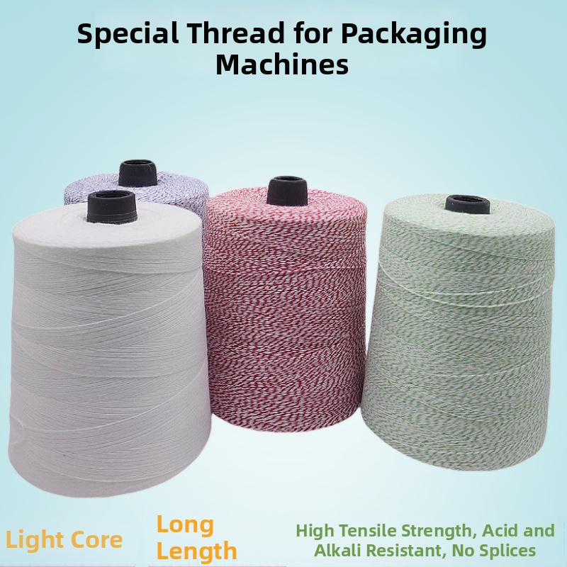 Νήμα ραφής για σφράγιση συσκευασιών — Πολυεστέρας; Μάρκα: Yue Sheng; Εφαρμογές: σφράγιση πλεγμένων σακουλών, ραφή σακουλών ρυζιού, βιομηχανική ραφή