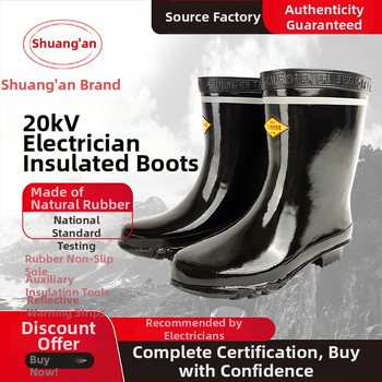 Izolačné topánky pre elektrikárov, 20 kV izolácia, protišmykové, odolné voči opotrebeniu, z gumy, výška topánky 26 cm, norma gb21148-2020