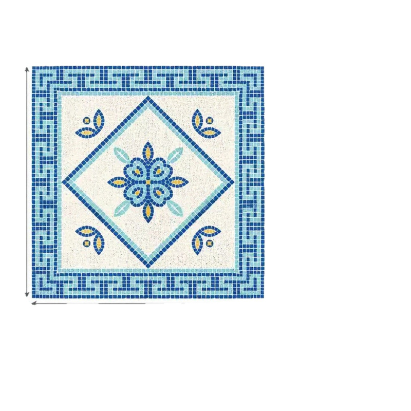 Kvadratni protuklizni kupaonski prostir s teksturom od svilenih petlji i geometrijskim uzorkom, periva i otporna na mrlje, japansko-korejski retro boho stil
