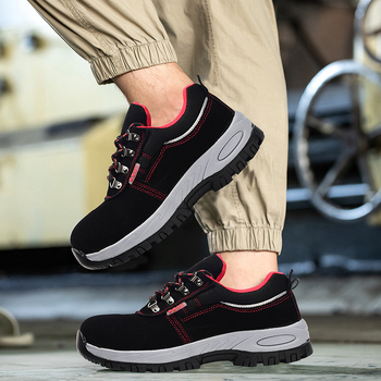 Hongsheng szigetelt védőcipő hegesztőknek – ütésálló és átszúrás elleni védelem, fleece-bevonatú marhabőr felsőrész, középmagas felső rész