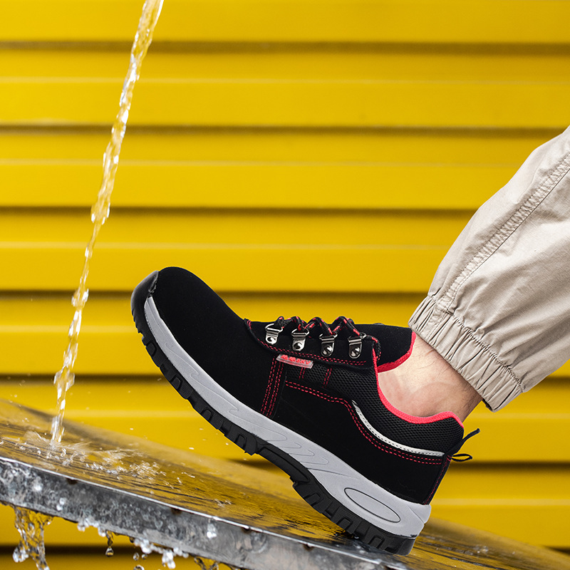 Hongsheng szigetelt védőcipő hegesztőknek – ütésálló és átszúrás elleni védelem, fleece-bevonatú marhabőr felsőrész, középmagas felső rész