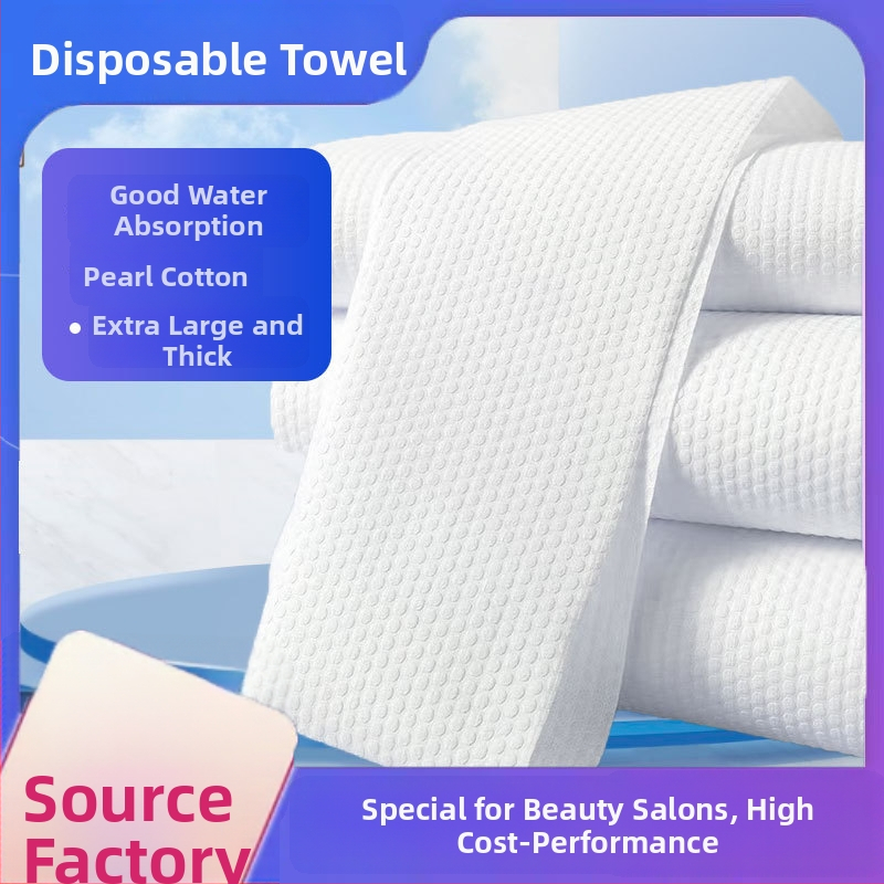 Uterák na vlasy pre holičstvá a kozmetické salóny – jednorazový, zväčšený a zosilnený, bavlna, 80 g, rýchla absorpcia 0-5s, s tlačeným logom