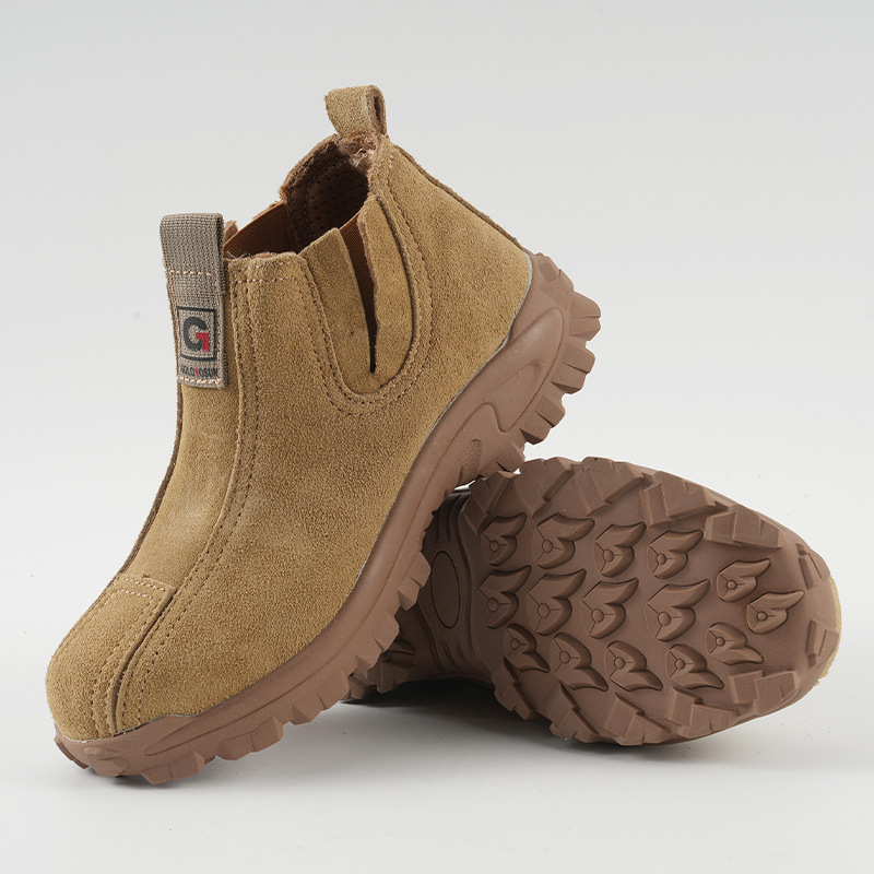 Muške slip-on sigurnosne cipele s izolacijom i plastičnim zaštitnim prstom — protiv udara, protiv probijanja, protiv klizanja, otporne na trošenje, nubuk gornji dio