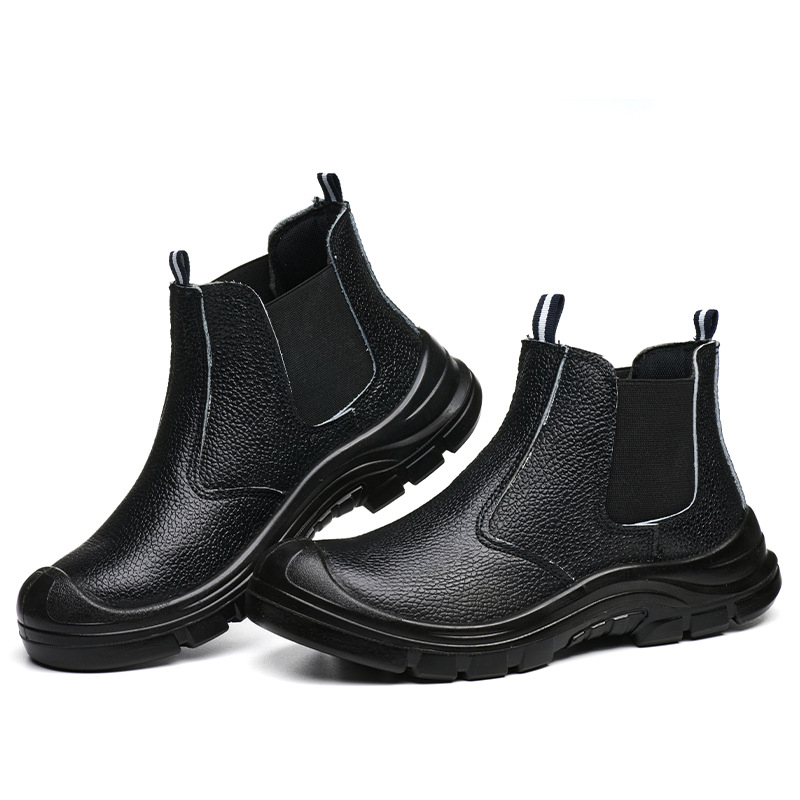 Pantofi de protecție din piele cu textură granuloasă, talpă medie, vârf din oțel, izolați până la 6 kV, protecție împotriva impactului și perforării