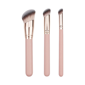 Πινέλο concealer μακιγιάζ με κεκλιμένη κεφαλή, συνθετικές τρίχες, ξύλινη λαβή, μονή συσκευασία