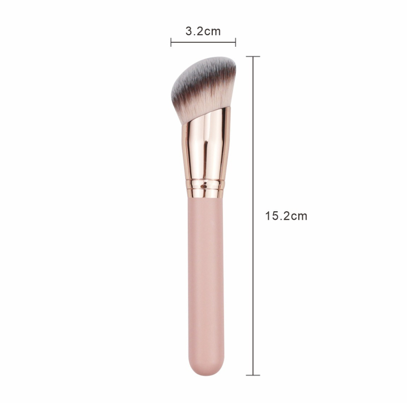 Πινέλο concealer μακιγιάζ με κεκλιμένη κεφαλή, συνθετικές τρίχες, ξύλινη λαβή, μονή συσκευασία