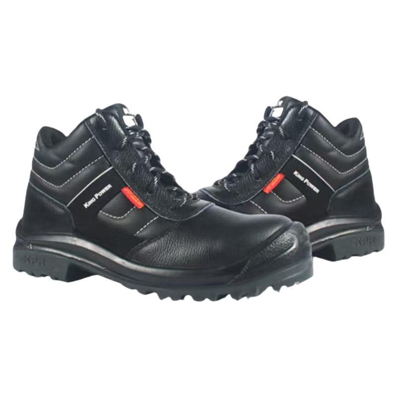 Zunwang KPR Pantofi de protecție medii, izolați, antișoc și anti-perforație, partea superioară din piele de vită, talpă din cauciuc, rezistenți la 300°C