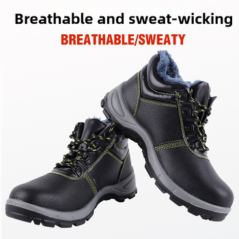 Pánska pracovná obuv – celoročná, vysoký vrchný diel, koža z mikrovlákna, oceľový špič, proti nárazu a prepichnutiu, izolovaná