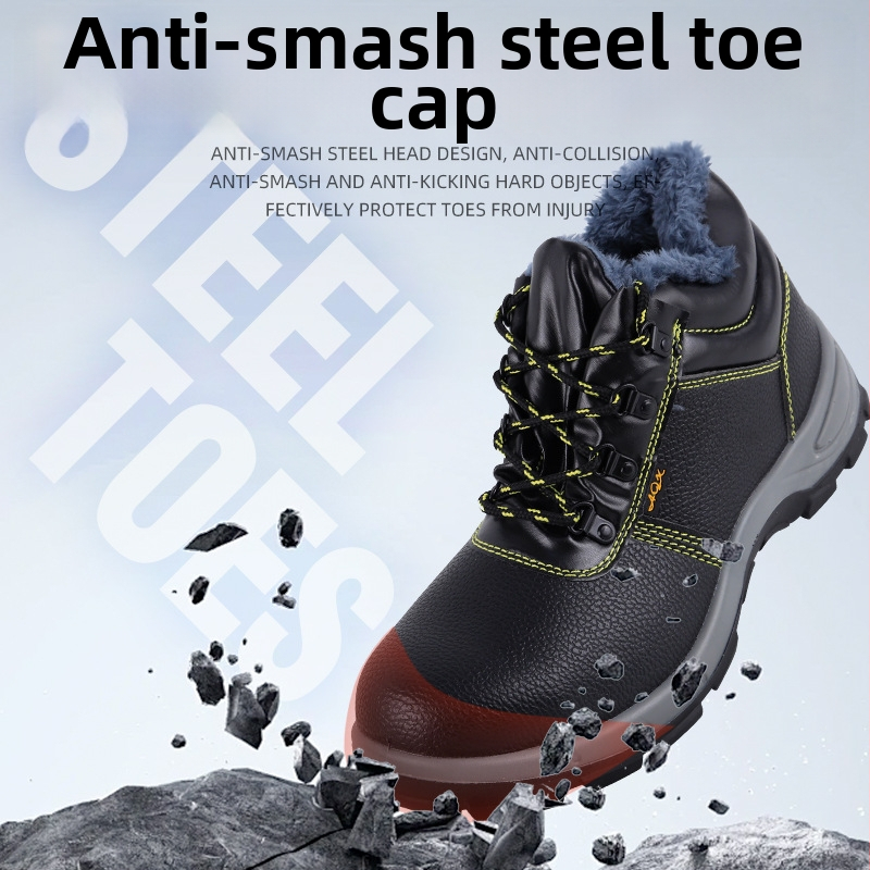Pánska pracovná obuv – celoročná, vysoký vrchný diel, koža z mikrovlákna, oceľový špič, proti nárazu a prepichnutiu, izolovaná