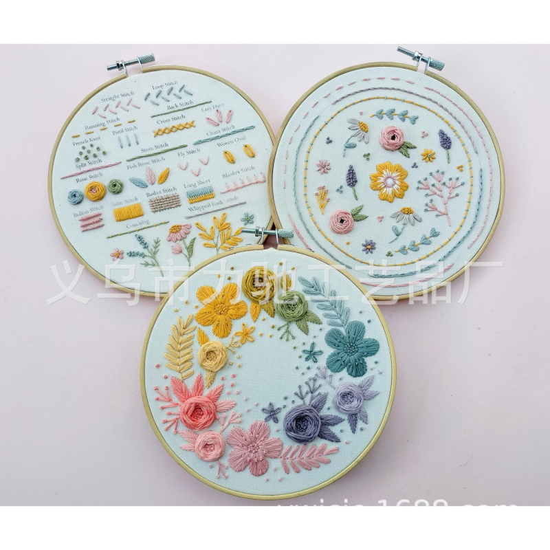 Nordic vászon hímzőkészlet virágos motívummal