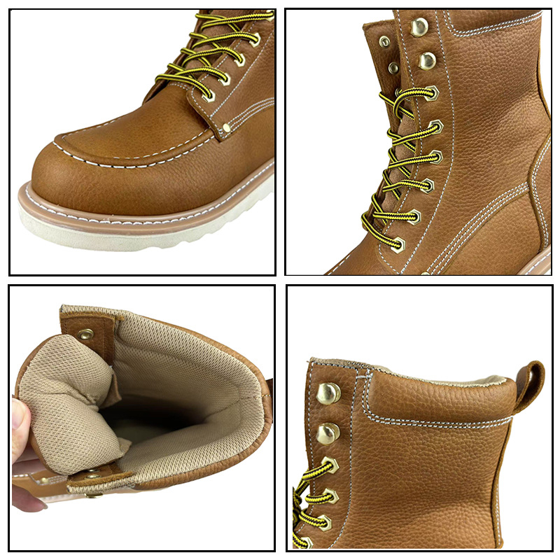 Cipele za sigurnost na radu - Visoke, s vezivanjem, čelični prst, Goodyear Welt, gumeni đon, otporne na ulje