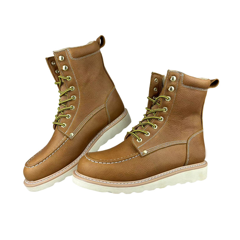 Cipele za sigurnost na radu - Visoke, s vezivanjem, čelični prst, Goodyear Welt, gumeni đon, otporne na ulje
