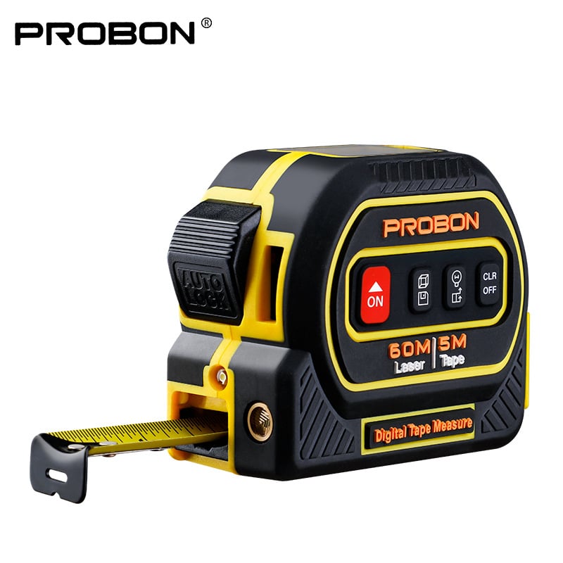 Μετρητής απόστασης με λέιζερ και μαγνητική ατσάλινη μετρητική ταινία — σειρά Laser tape measure, κωδικός προϊόντος 001, εφαρμογή: εσωτερική διακόσμηση