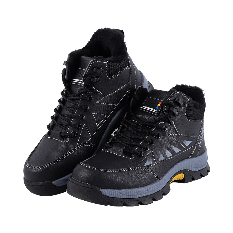 Pantofi de protecție pentru muncă cu vârf din oțel, piele microfibră, design de talie joasă, talpă din cauciuc rezistentă la uzură