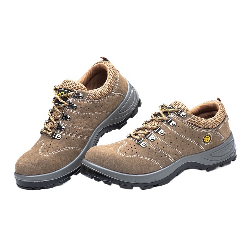 Pantofi de protecție pentru muncă pentru bărbați, vară, anti-șoc/anti-perforație, ușori, antiderapante, durabili, cu construcție Fly-Knit și vârf metalic