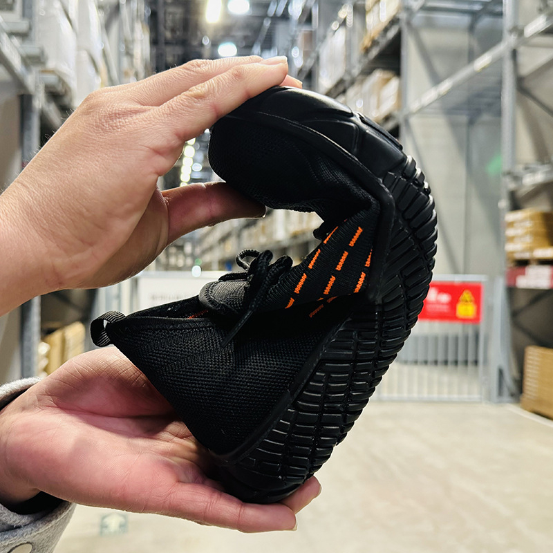 Pantofi de protecție cu vârf din oțel, anti-penetrare și anti-șoc, partea superioară din plasă fly mesh, design cu talie joasă