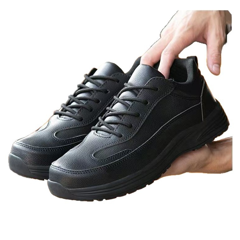 Παπούτσια ασφαλείας εργασίας με πλαστικά προστατευτικά δακτύλων – Αντι-κρούση, Αντι-Διάτρησης, Αντιολισθητικά, Δέρμα από μικροϊνες, Χαμηλό άνω μέρος