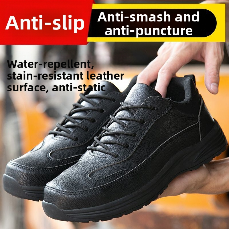 Παπούτσια ασφαλείας εργασίας με πλαστικά προστατευτικά δακτύλων – Αντι-κρούση, Αντι-Διάτρησης, Αντιολισθητικά, Δέρμα από μικροϊνες, Χαμηλό άνω μέρος