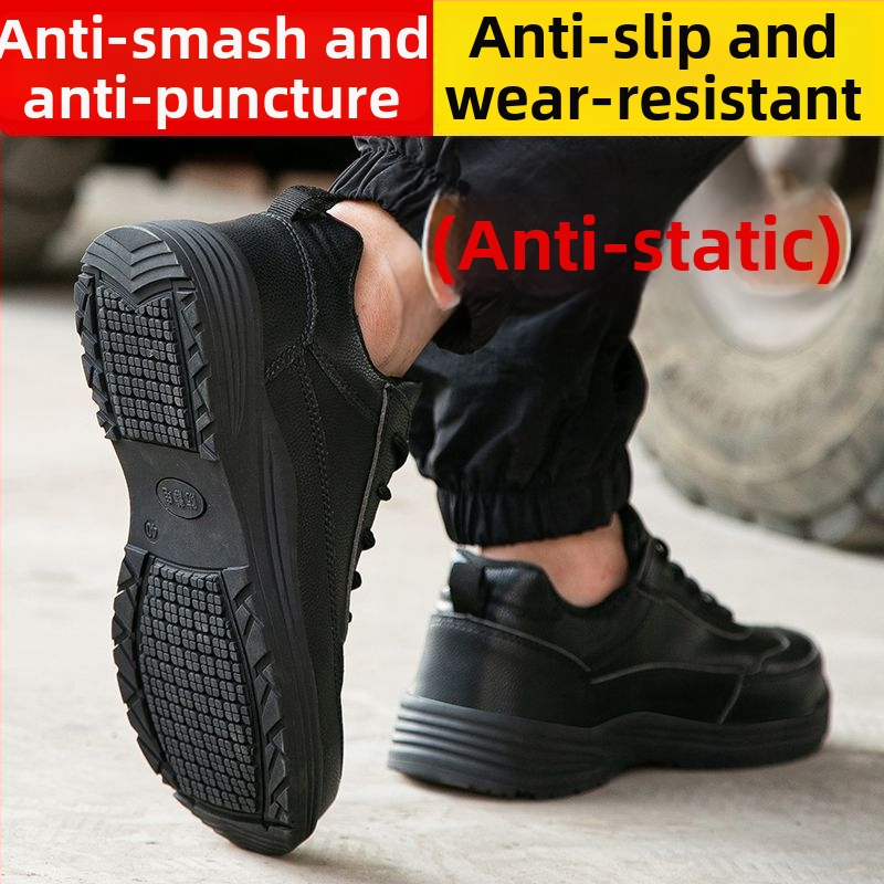 Παπούτσια ασφαλείας εργασίας με πλαστικά προστατευτικά δακτύλων – Αντι-κρούση, Αντι-Διάτρησης, Αντιολισθητικά, Δέρμα από μικροϊνες, Χαμηλό άνω μέρος