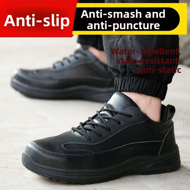 Παπούτσια ασφαλείας εργασίας με πλαστικά προστατευτικά δακτύλων – Αντι-κρούση, Αντι-Διάτρησης, Αντιολισθητικά, Δέρμα από μικροϊνες, Χαμηλό άνω μέρος