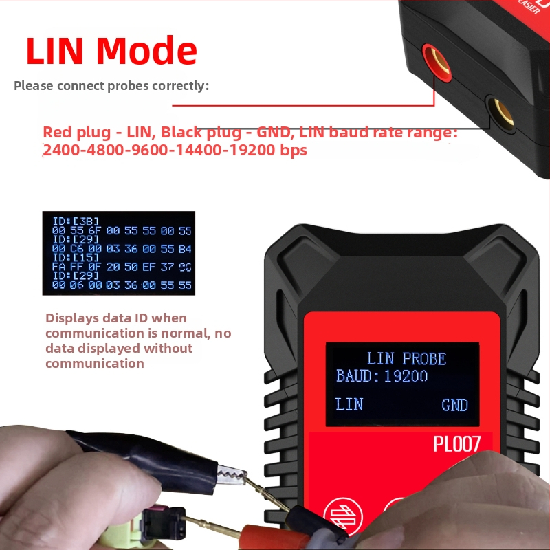 PL007 Prenosný digitálny merač parametrov CAN/LIN PWM – merací rozsah 13926527551, presnosť merania 13926527551, napájanie 9V